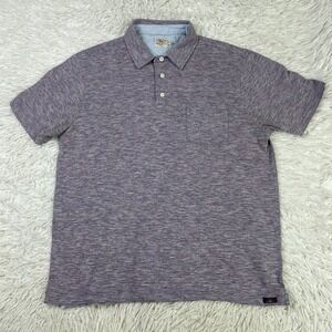 Faherty Shirt Mens Large Blue Pink Striped Polo Organic Cotton Casual Men‎ L